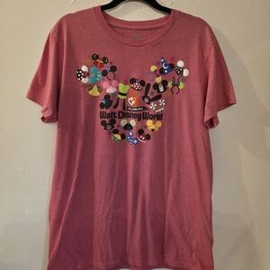 Disney Adult Shortsleeve Red Ears & Hats Graphic T-Shirt - XL